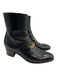 Gucci Shoe Size 39.5 Black & Gold Leather Chain Interior Zip Ankle Booties Black & Gold / 39.5