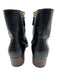 Gucci Shoe Size 39.5 Black & Gold Leather Chain Interior Zip Ankle Booties Black & Gold / 39.5