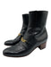 Gucci Shoe Size 39.5 Black & Gold Leather Chain Interior Zip Ankle Booties Black & Gold / 39.5