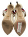 Gucci Shoe Size 39.5 Cream, Red & Blue Leather Pointed Toe Grosgrain Pumps Cream, Red & Blue / 39.5
