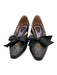 Gucci Shoe Size 39.5 Black Leather Pointed Square Toe Logo Ribbon Bow Pumps Black / 39.5
