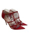 Gucci Shoe Size 39.5 Red Patent Leather Pointed Toe Caged Ankle Strap Sandals Red / 39.5