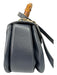 Gucci Navy Pebble Leather Bamboo Accent Removeable Shoulder Strap Satchel Bag Navy / Medium