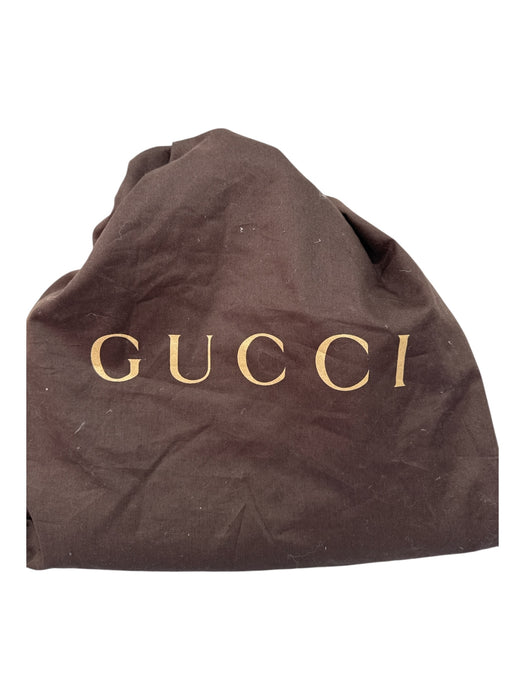 Gucci Navy Pebble Leather Bamboo Accent Removeable Shoulder Strap Satchel Bag Navy / Medium