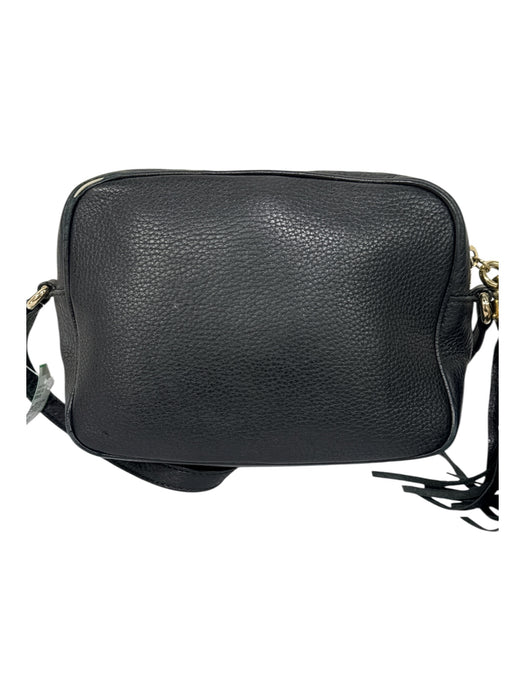 Gucci Black Pebbled Leather Tassel Detail Logo Crossbody Bag Black / Small