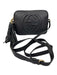 Gucci Black Pebbled Leather Tassel Detail Logo Crossbody Bag Black / Small