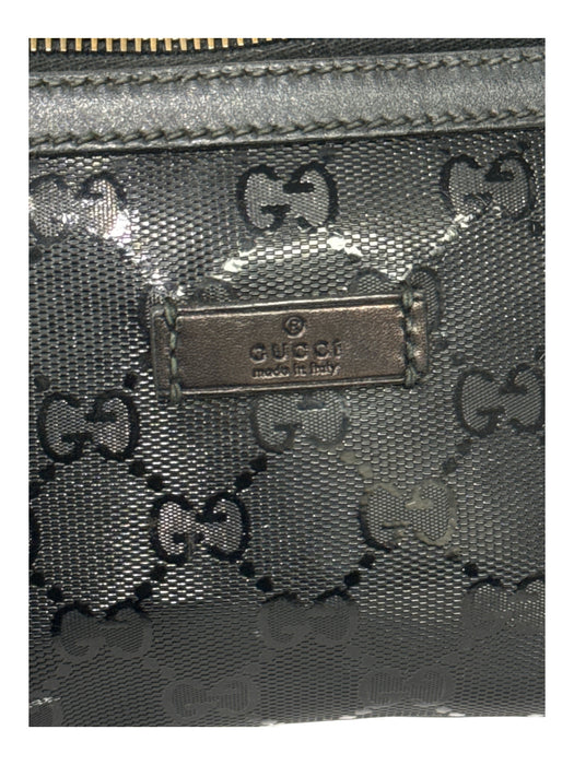 Gucci Black Vinyl & Leather Guccisima Zip Close Adjustable Strap Fanny Pack Bag Black / Small