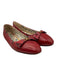 Gucci Shoe Size 40 Red & Black Leather Snake Trim Round Toe Logo & Bow Flats Red & Black / 40