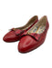 Gucci Shoe Size 40 Red & Black Leather Snake Trim Round Toe Logo & Bow Flats Red & Black / 40