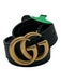 Gucci Black & Gold Leather Marmont Gold Buckle Medium Width Double G Belts Black & Gold / L