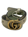 Gucci Cream & Gold Leather Marmont Gold Buckle Double G's Slim Belts Cream & Gold / L