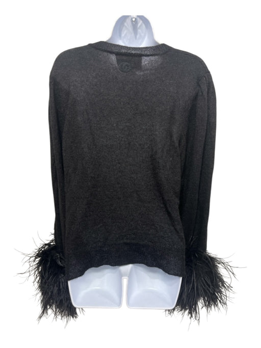 Gucci Size XXL Black Mohair Blend Knit Crew Neck Long Balloon Sleeve Sweater Black / XXL