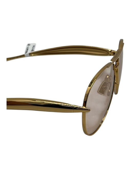 Bottega Veneta Gold Gold Tone Metal Tinted Aviator Sunglasses Gold