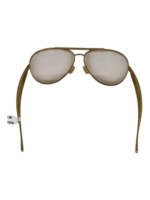 Bottega Veneta Gold Gold Tone Metal Tinted Aviator Sunglasses Gold