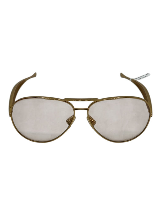 Bottega Veneta Gold Gold Tone Metal Tinted Aviator Sunglasses Gold