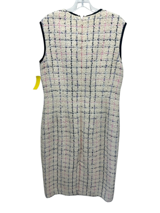 Gucci Size 8/10 Cream, Black & Pink Cotton Blend Boucle Checked Below knee Dress Cream, Black & Pink / 8/10