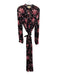 Gucci Size 48 Pink, Black & Blue Viscose Long Sleeve Floral 1/2 Button Dress Pink, Black & Blue / 48