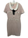 Gucci Size 48 / 12 / L Powder Pink, Cream & Black Cotton Blend Boucle Midi Dress Powder Pink, Cream & Black / 48 / 12 / L