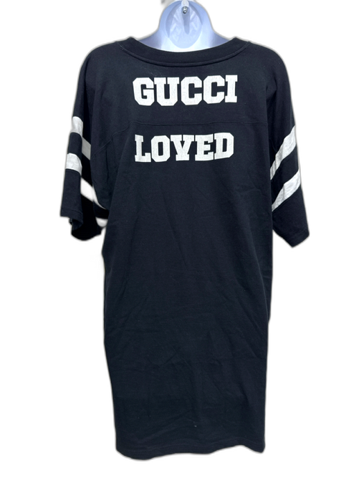 Gucci Size S Black & White Cotton Short Sleeve Oversize Baseball Top Black & White / S