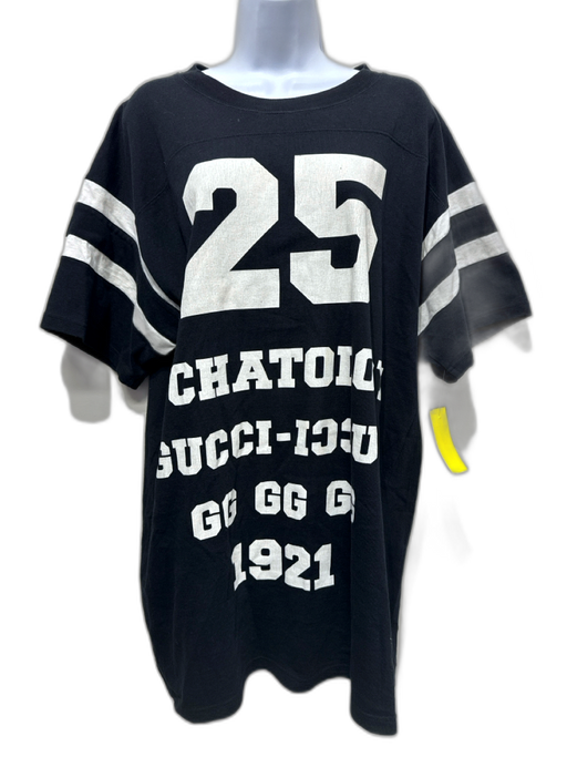 Gucci Size S Black & White Cotton Short Sleeve Oversize Baseball Top Black & White / S