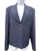 Gucci Size 48 Dark Blue Wool Jacquard 2 button Gold Buttons Blazer Jacket Dark Blue / 48