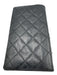 Chanel Black Leather Quilted Logo Bifold Wallets Black