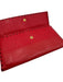 Fendi Red Leather Stitching Gold Hardware Bifold Wallets Red
