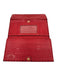 Fendi Red Leather Stitching Gold Hardware Bifold Wallets Red