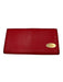 Fendi Red Leather Stitching Gold Hardware Bifold Wallets Red