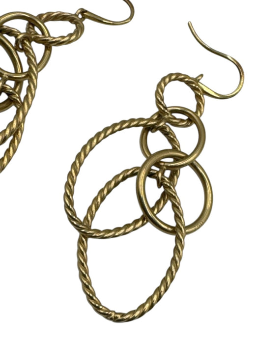 David Yurman Gold 750 18K Drop Cable Hook Earrings Gold