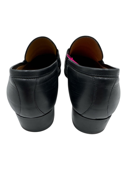 Gucci Shoe Size 40 Black Leather Web Stripe Closed Toe Loafer Stacked Sole Shoes Black / 40