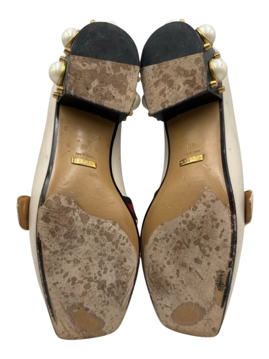 Gucci Shoe Size 40 Off White Leather Web Stripe Closed Toe Loafer Shoes Off White / 40