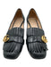 Gucci Shoe Size 39.5 Black Leather Gold hardware Logo Loafer Fringe Pumps Black / 39.5
