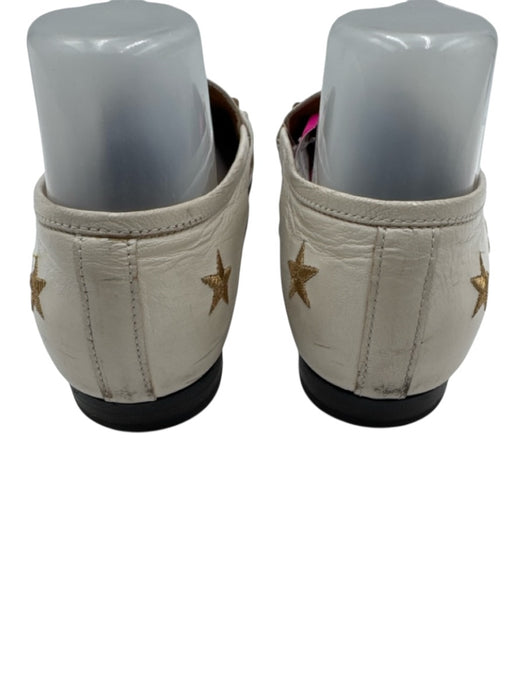 Gucci Shoe Size 40 Cream & Gold Leather Embroidered Gold Hardware BEES Shoes Cream & Gold / 40