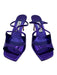 Jimmy Choo Shoe Size 39.5 Purple Leather Metallic Mule Stiletto Sandals Purple / 39.5