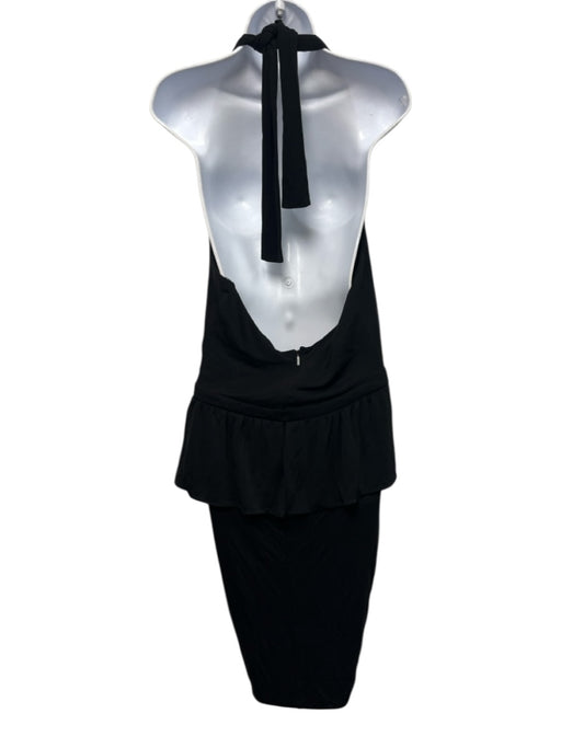 Gucci Size Large Black Rayon Halter Draped Dress Black / Large