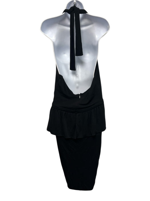 Gucci Size Large Black Rayon Halter Draped Dress Black / Large