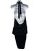 Gucci Size Large Black Rayon Halter Draped Dress Black / Large