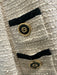 Gucci Size 46 Cream Beige & Black Cotton Blend Tweed Contrast Trim Jacket Cream Beige & Black / 46