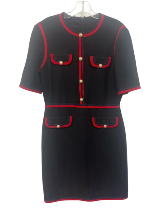 Gucci Size 48 Black, navy blue & red Wool & Silk Short Sleeve Dress Black, navy blue & red / 48
