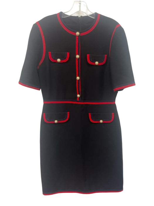 Gucci Size 48 Black, navy blue & red Wool & Silk Short Sleeve Dress Black, navy blue & red / 48