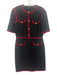 Gucci Size 48 Black, navy blue & red Wool & Silk Short Sleeve Dress Black, navy blue & red / 48
