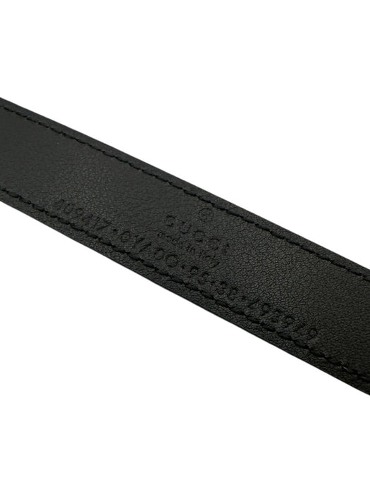 Gucci Black Leather Gold Tone Buckle Double G Peg Clasp Belts Black / 95/38