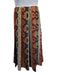 Gucci Size 48 Red, Navy & Multi Print Wool Blend Gold Accents Pleated Skirt Red, Navy & Multi Print / 48