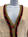 Gucci Size M Cream multi Wool Blend Button Front Cable Knit gold accent Cardigan Cream multi / M