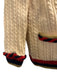 Gucci Size M Cream multi Wool Blend Button Front Cable Knit gold accent Cardigan Cream multi / M
