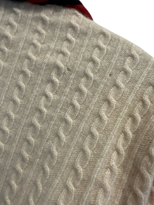 Gucci Size M Cream multi Wool Blend Button Front Cable Knit gold accent Cardigan Cream multi / M
