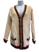 Gucci Size M Cream multi Wool Blend Button Front Cable Knit gold accent Cardigan Cream multi / M