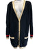 Gucci Size XL Navy Cotton Blend Button Front Contrast Edging Cardigan Navy / XL