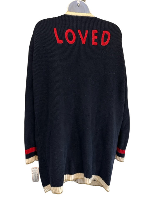 Gucci Size XL Navy Cotton Blend Button Front Contrast Edging Cardigan Navy / XL